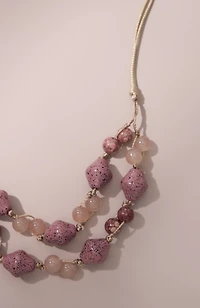pink beaded necklace