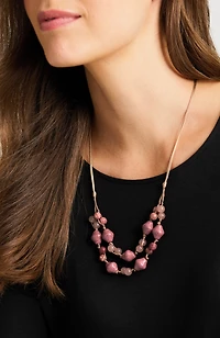 pink beaded necklace