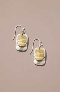 mixed-metal overlay earrings