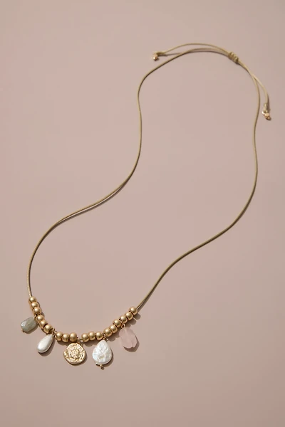 mixed-charm semiprecious necklace