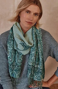 hand-embroidered jacquard scarf