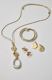 mixed-metal pendant necklace