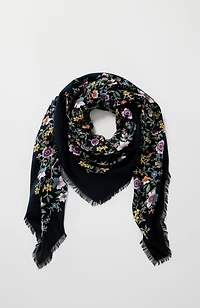 floral-print square scarf