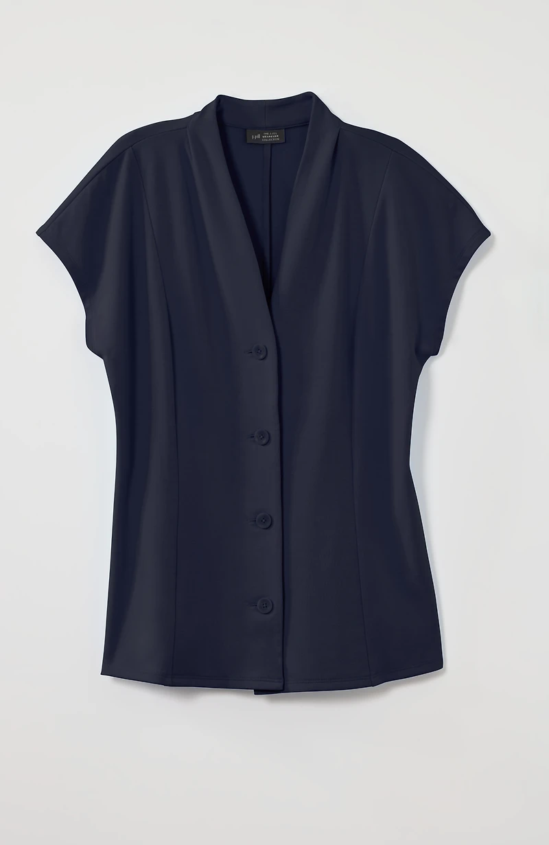 wearever knit button-front top
