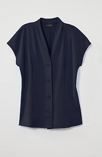 wearever knit button-front top