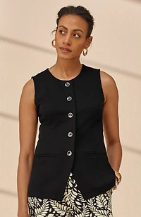 polished-knit vest top