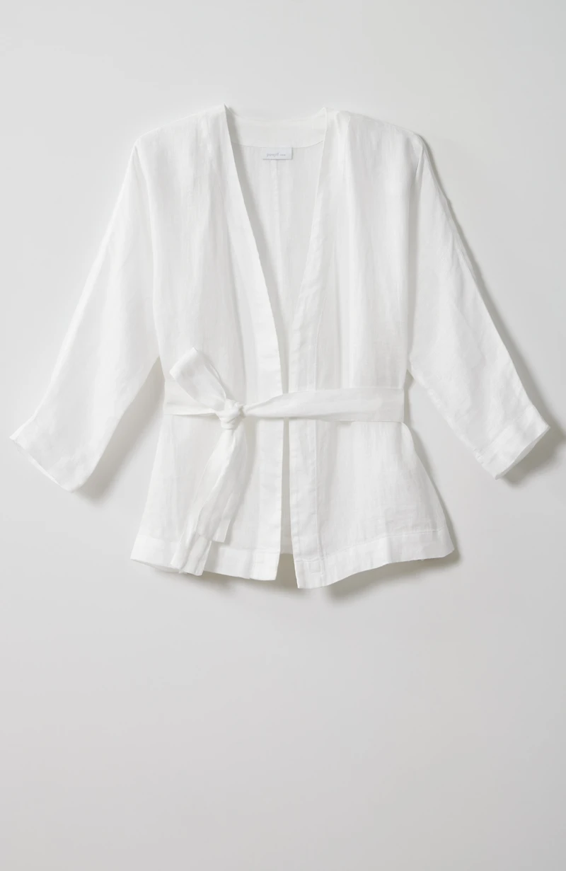 pure jill linen belted jacket