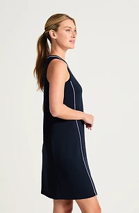 fit elevation knit piped dress