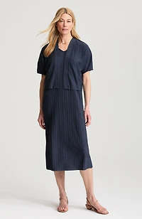 pure jill pleated dress & cardi set