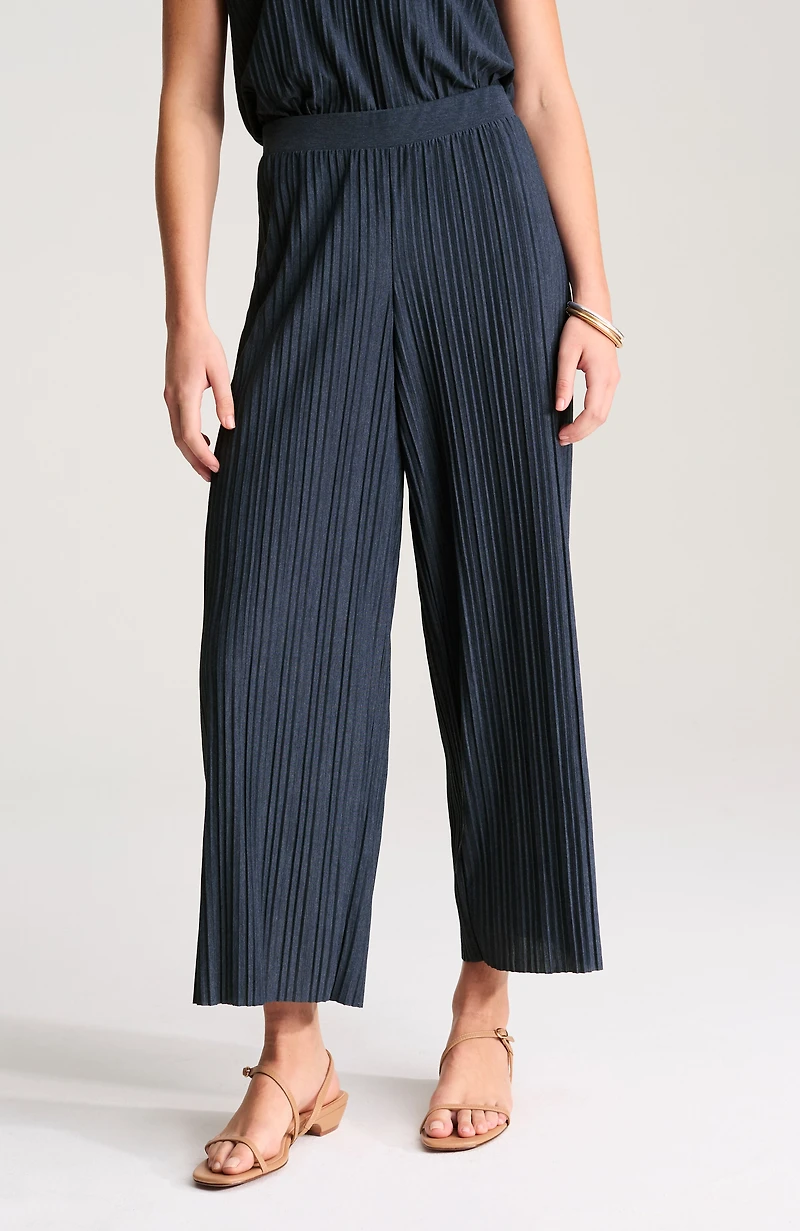 pure jill pleated wide-leg crops