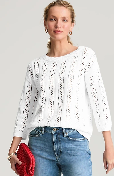 open-stitched sweater