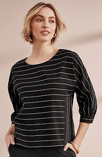mixed-stripes top