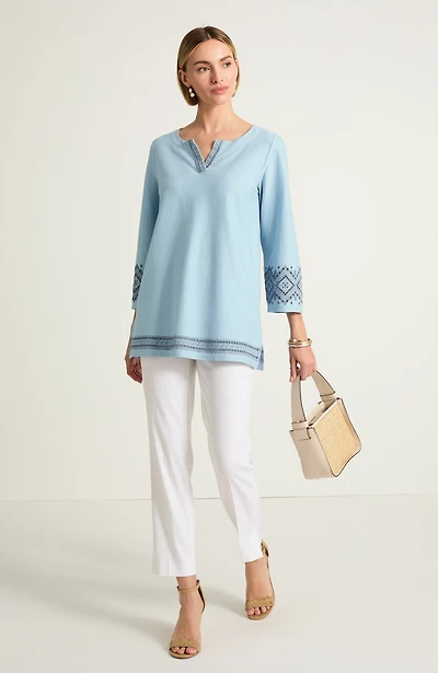 embroidered knit tunic