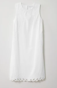 embroidered scalloped-hem dress
