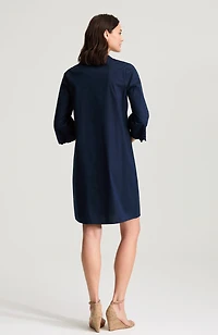 eyelet split-neck dress
