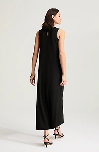 knit high-neck maxi dress