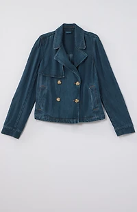 short denim trench