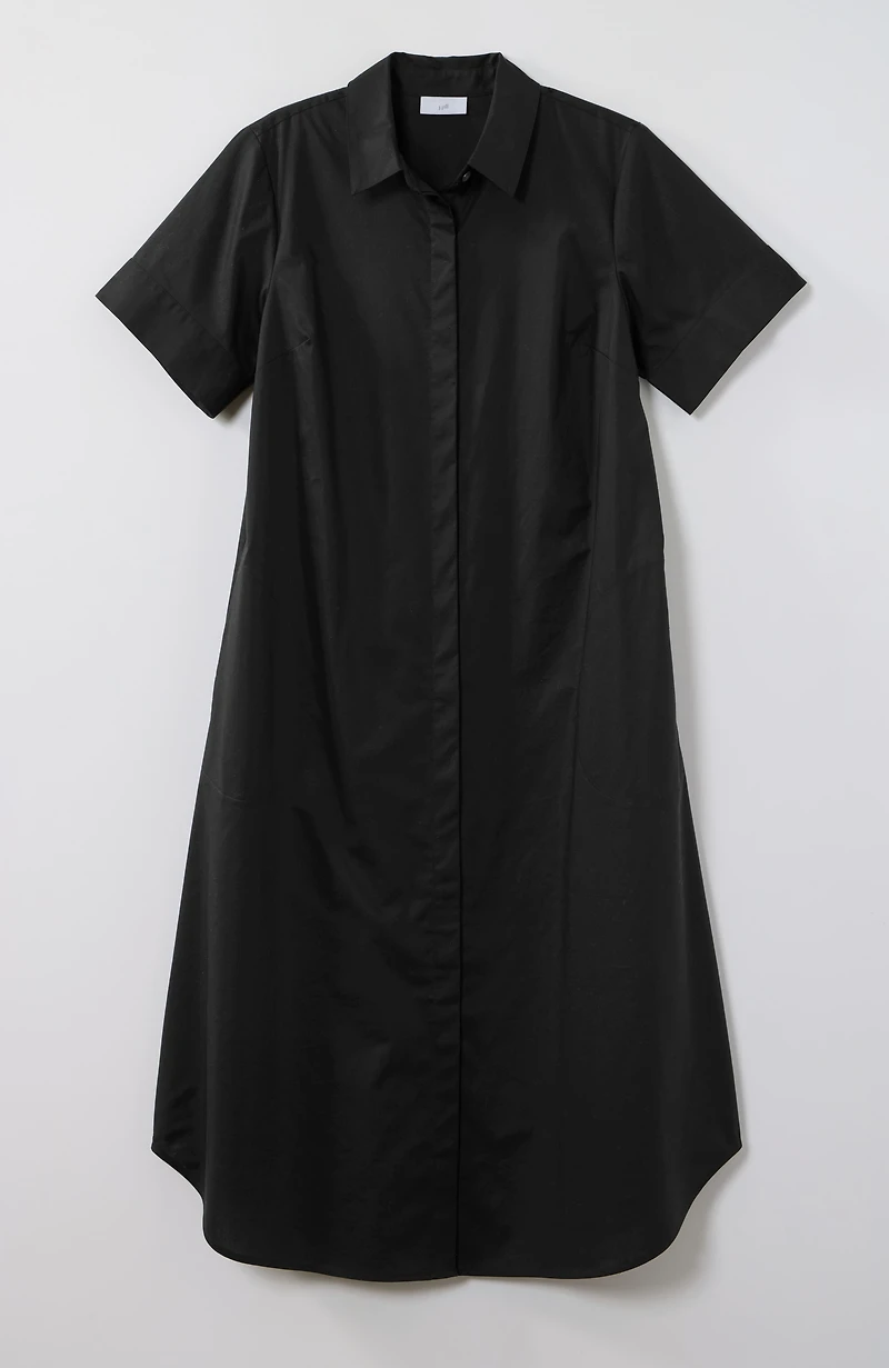 short-sleeve midi shirtdress