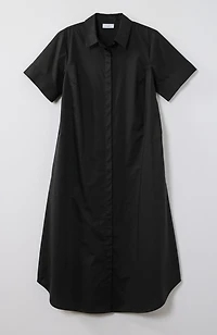 short-sleeve midi shirtdress