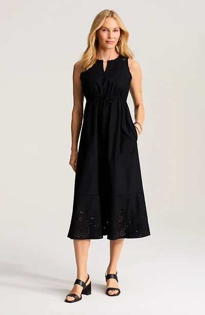 eyelet midi dress