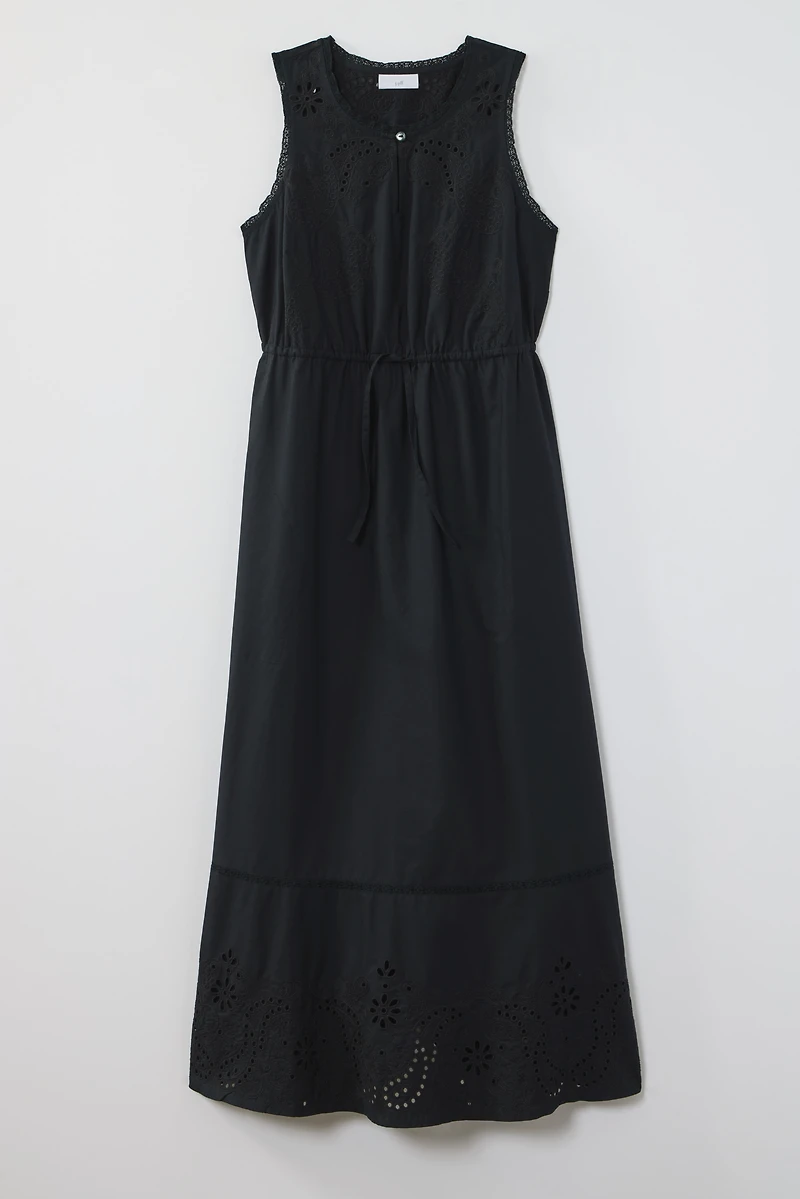 eyelet midi dress