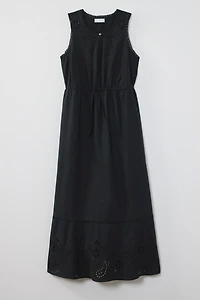 eyelet midi dress