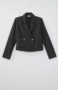 double-breasted cropped blazer