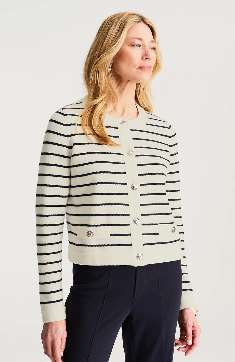 wearever striped sweater-jacket