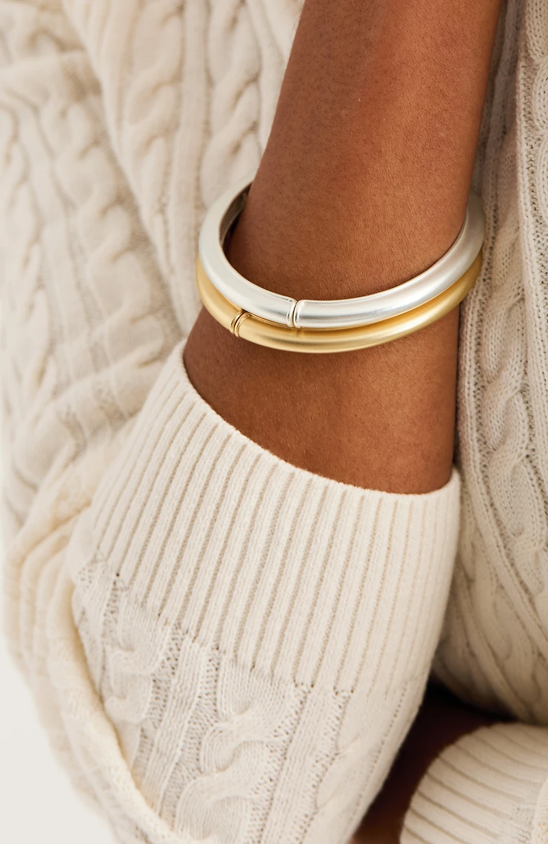 modern metals bracelet set