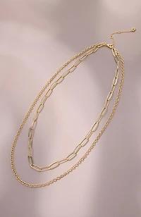 demi-fine double-layer chain necklace