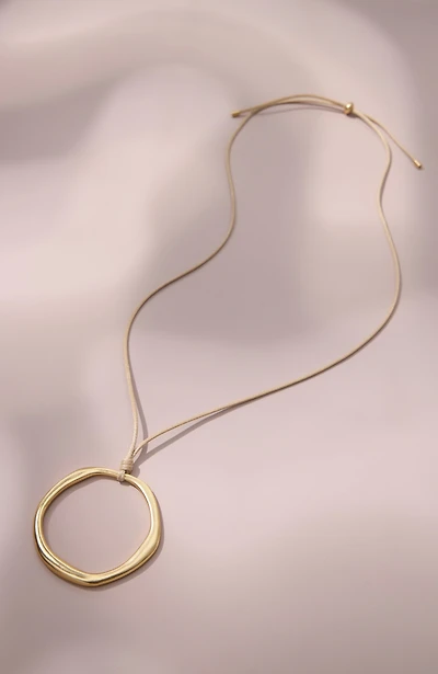 goldtone metal-ring pendant necklace