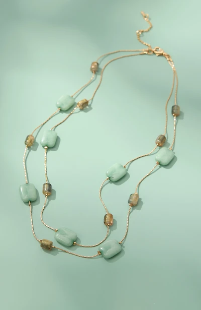 green aventurine multistrand necklace