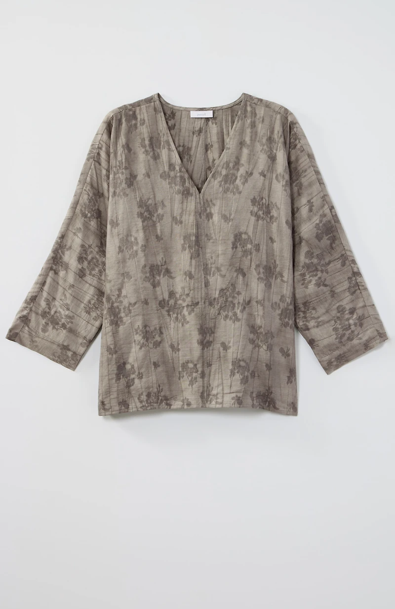 pure jill crinkled jacquard top