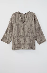 pure jill crinkled jacquard top