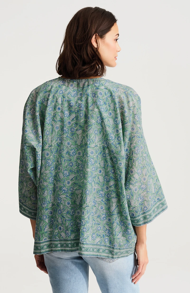 block-printed soft jacket