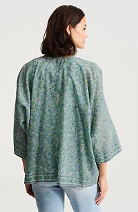 block-printed soft jacket