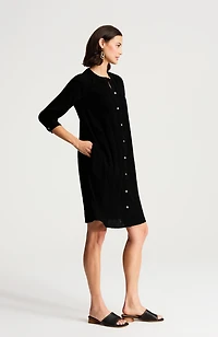 pure jill smocked cotton-gauze dress