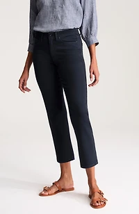 high-rise straight-leg cropped jeans