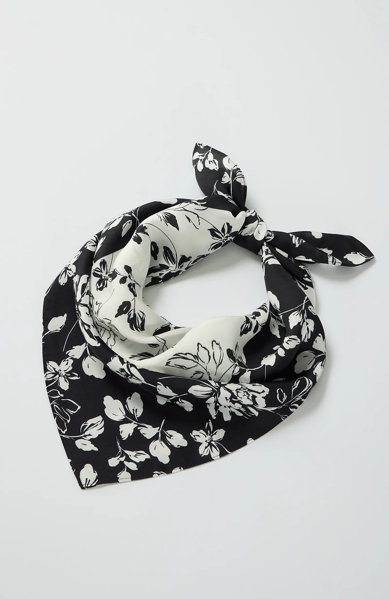 floral-printed square scarf