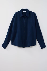 cotton-gauze dolman-sleeve shirt
