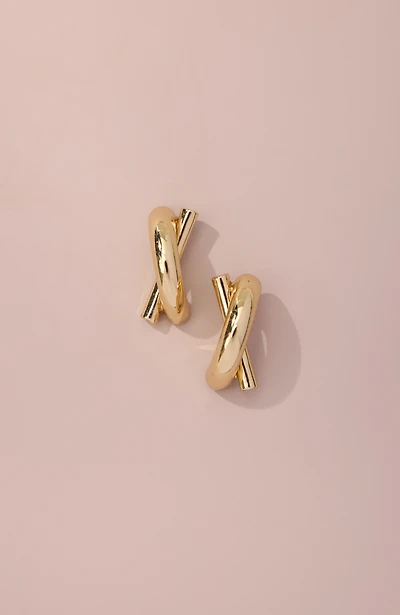 goldtone crossover earrings