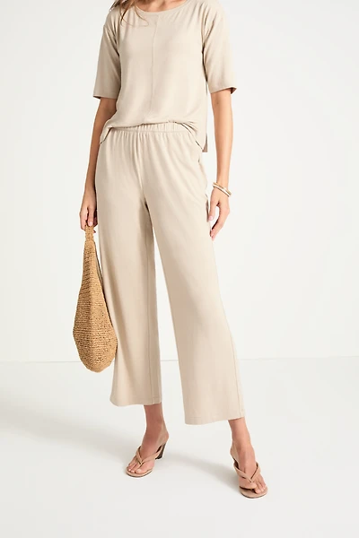 pure jill linen-blend knit pants