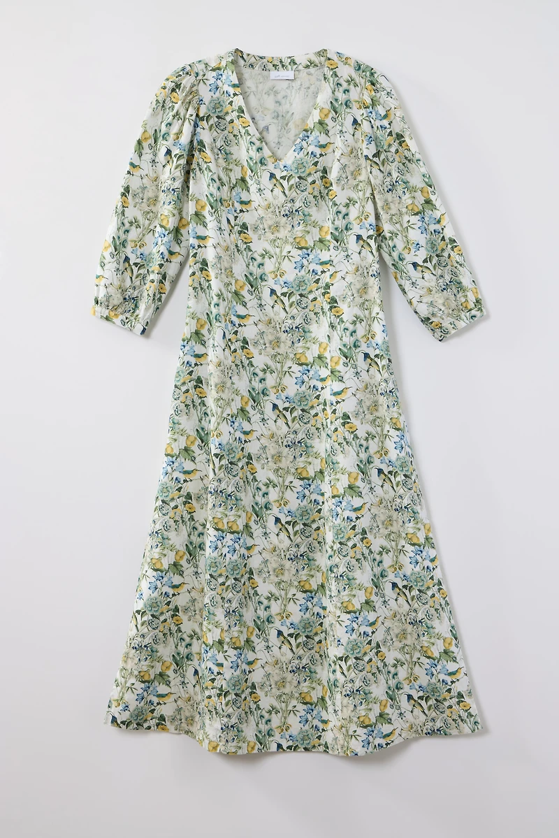 linen a-line maxi dress