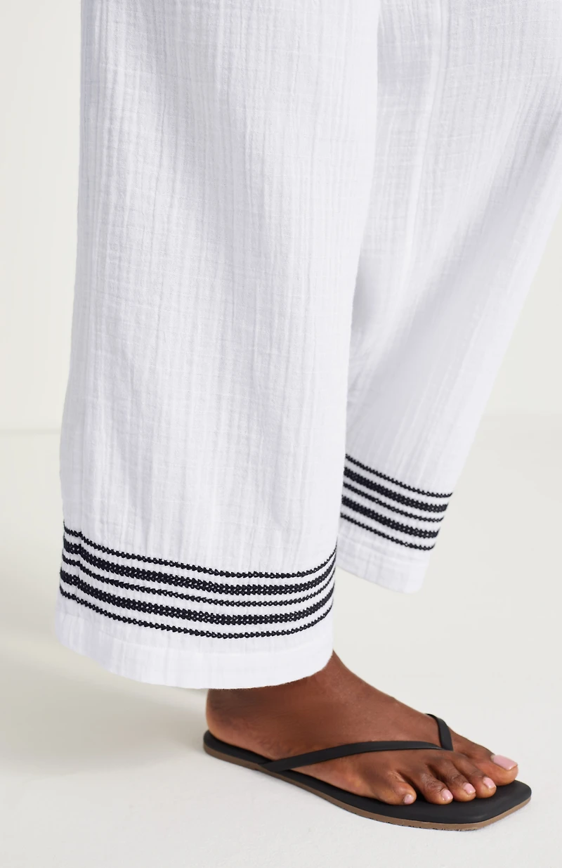 embroidered-hem pants