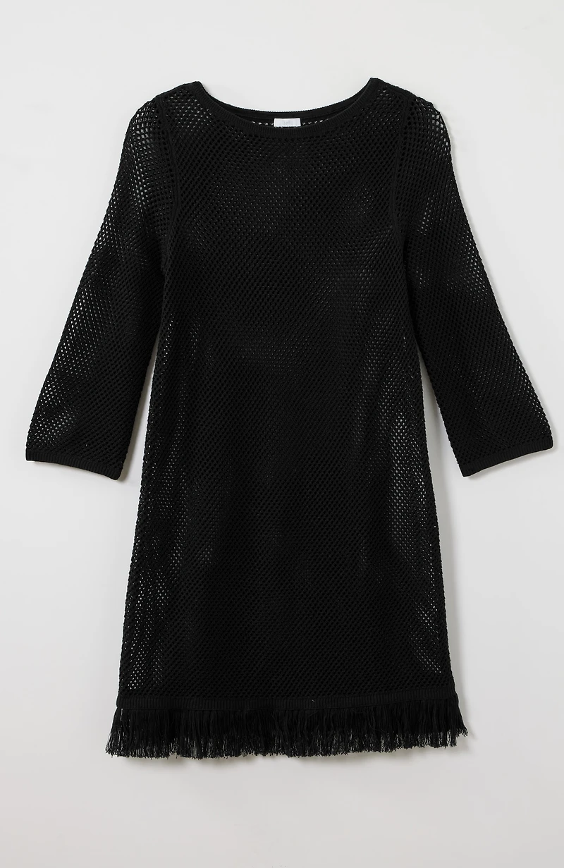 open-stitched dress