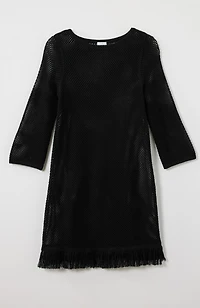 open-stitched dress