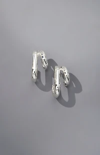 silvertone layered hoops