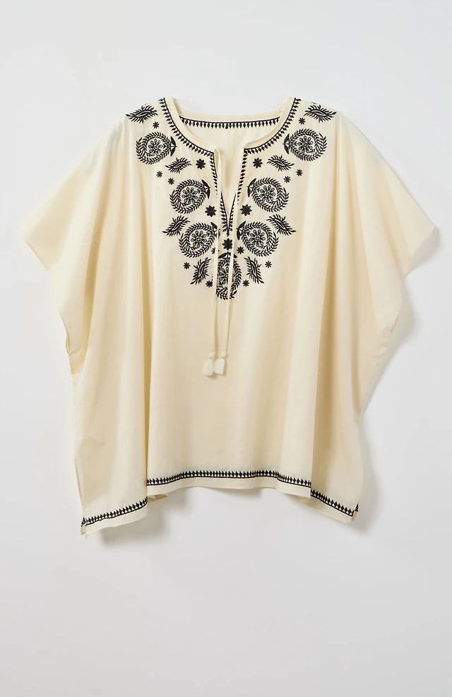 Embroidered Beach Poncho