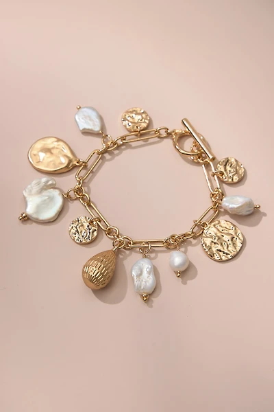 cultured freshwater pearl charm bracelet