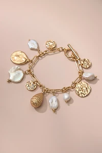 cultured freshwater pearl charm bracelet
